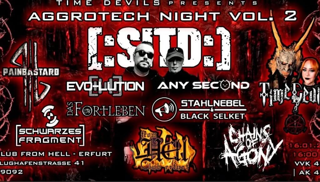 Flyer Aggrotech Night Vol. 2 – 16.01.2027, Club From Hell Erfurt